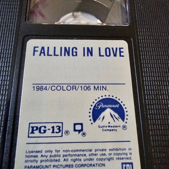 Falling In Love 1984 VHS Robert De Niro & Meryl Streep 106 Min PG-13, Vintage - Picture 3 of 10